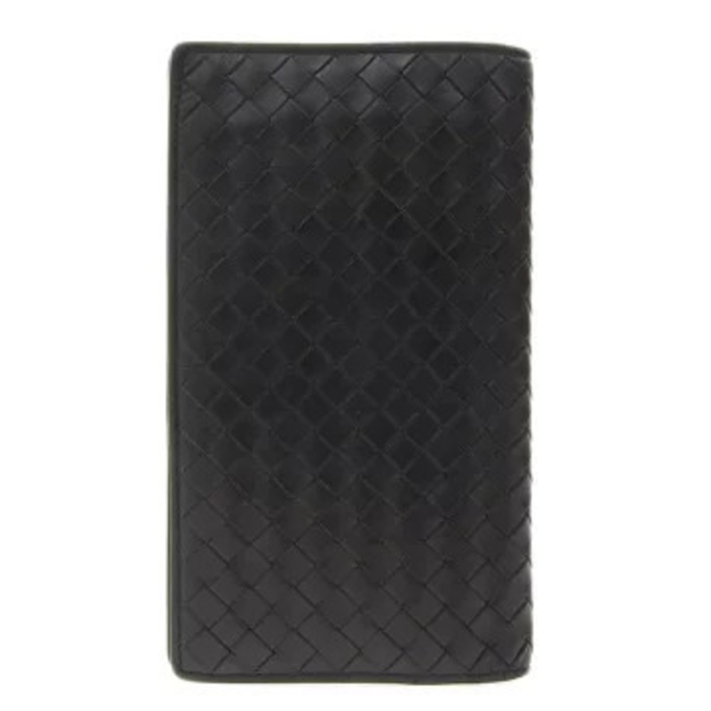 Bottega Veneta Intrecciato Bifold Long Wallet Leather Black